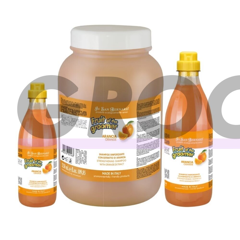 Iv San Bernard Fruit of the Groomer Orange Shampoo - apelsinų šampūnas šunims ir katėms, stiprinantis ir subalansuojantis riebalų išsiskyrimą, koncentratas 1:3 Iv San Bernard Fruit of the Groomer Orange Shampoo - apelsinų šampūnas šunims ir katėms, stiprinantis ir subalansuojantis riebalų išsiskyrimą, koncentratas 1:3