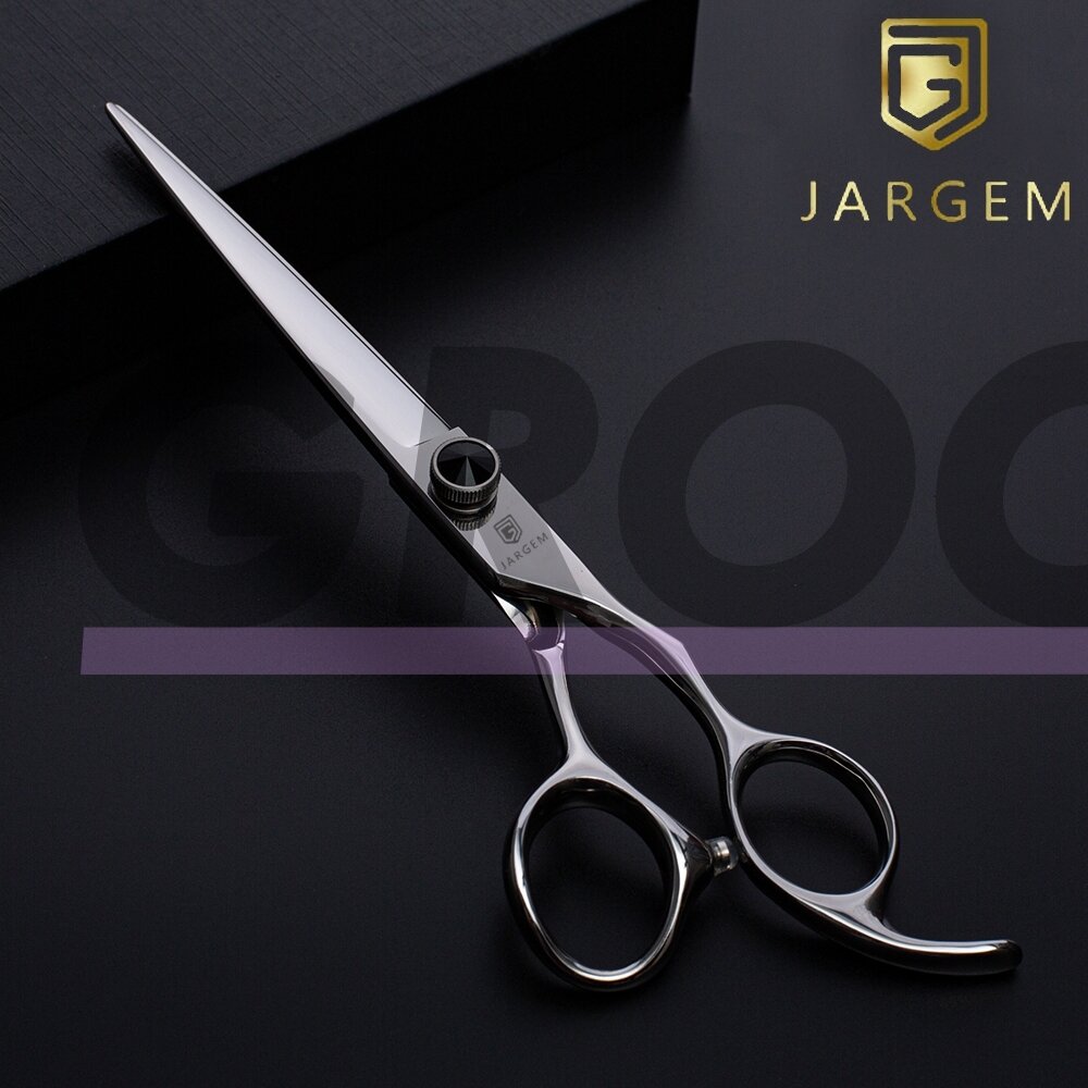 Jargem Straight Scissors - tiesios priežiūros žirklės su ergonomiška rankena ir dekoratyviniu varžtu - Dydis: 7,5 "