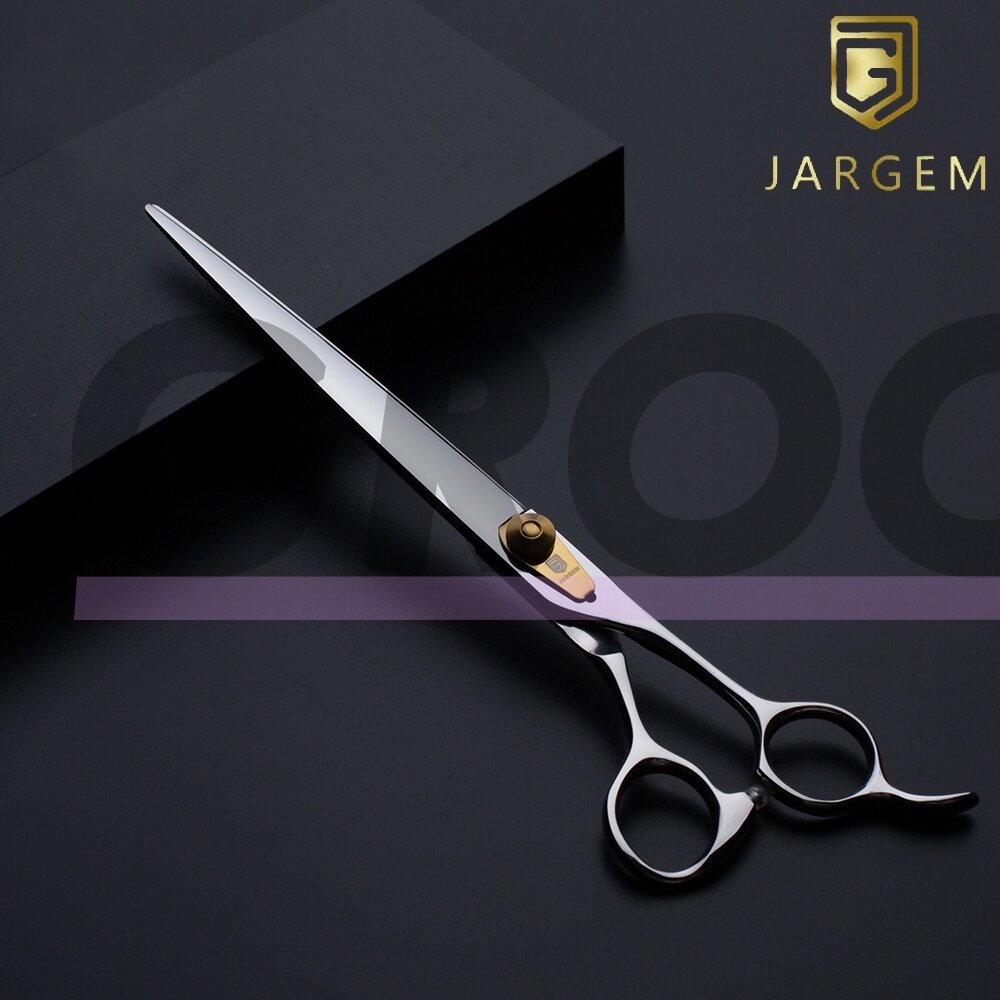 Jargem Strong Straight Scissors - tvirtos priežiūros žirklės su ilgais ir plonais ašmenimis, auksiniu varžtu - Dydis: 8,5 "