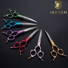 Jargem Asian Style Light Curved Scissors 6 "- labai lengvos korėjietiško stiliaus lenktos kirpimo žirklės - Spalva:  violetinė.