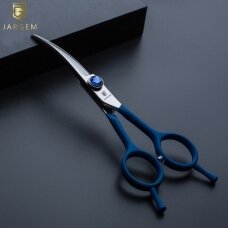 Jargem blue Curved Scissors 6 "- priežiūros žirklės sulenktos dekoratyviniu varžtu, mėlynos spalvos