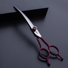 Jargem Fuchsia Curved Scissors - priežiūros žirklės, išlenktos dekoratyviniu varžtu - Dydis: 7,5 "