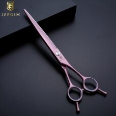 Jargem Pink Straight Scissors - tiesios priežiūros žirklės, titanu padengtos rausva spalva - Dydis: 7"