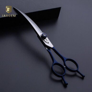 Jargem Blue Curved Scissors – dekoratyviniu varžtu išlenktos priežiūros žirklės, tamsiai mėlynos – Dydis: 7,5 "