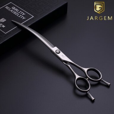 Jargem Curved Scissors – lenktos priežiūros žirklės su satino apdaila – Dydis: 7,5 colio
