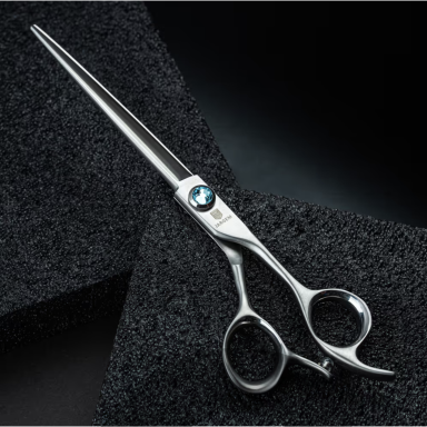 Jargem Straight Mat Scissors 7" – profesionalios tiesios žirklės ilgomis ir plonomis geležtėmis.