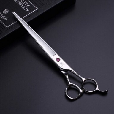 Jargem Straight Scissors – šviesiai rožinės deimantinės tiesios priežiūros žirklės – Dydis: 7,5 colio