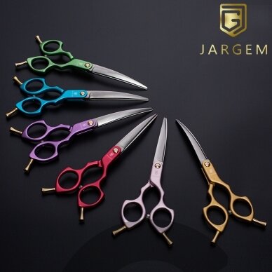 Jargem Asian Style Light Curved Scissors 6 "- labai lengvos korėjietiško stiliaus lenktos kirpimo žirklės - Spalva:  rožinė.