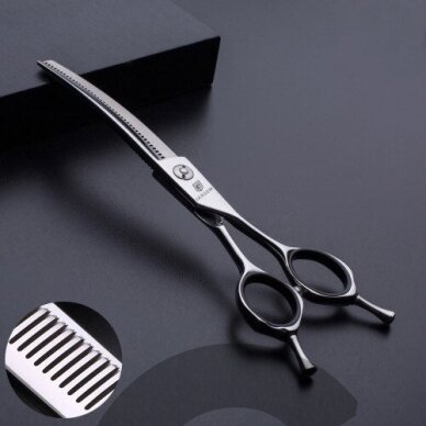 Jargem Curved Thinning 6,5" – profesionalios vienpusės filiravimo žirklės, sulenktos 45 dantukai Jargem Curved Thinning 6,5" – profesionalios vienpusės filiravimo žirklės, sulenktos 45 dantukai