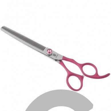 Jargem Fuchsia Thinning - vienpusės filiravimo žirklės su minkšta ir ergonomiška rankena bei dekoratyviniu varžtu- Dydis: 7 "- 50 1 Jargem Fuchsia Thinning - vienpusės filiravimo žirklės su minkšta ir ergonomiška rankena bei dekoratyviniu varžtu- Dydis: 7 "- 50 1