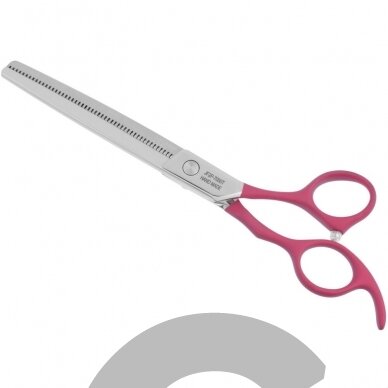 Jargem Fuchsia Thinning - vienpusės filiravimo žirklės su minkšta ir ergonomiška rankena bei dekoratyviniu varžtu- Dydis: 7 "- 50 3 Jargem Fuchsia Thinning - vienpusės filiravimo žirklės su minkšta ir ergonomiška rankena bei dekoratyviniu varžtu- Dydis: 7 "- 50 3