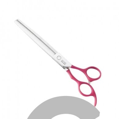 Jargem Fuchsia Thinning - vienpusės filiravimo žirklės su minkšta ir ergonomiška rankena bei dekoratyviniu varžtu- Dydis: 7,5 "- 56 dantys 2