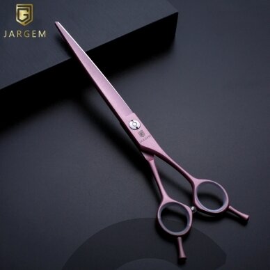 Jargem Pink Straight Scissors - tiesios priežiūros žirklės, titanu padengtos rausva spalva - Dydis: 7,5 "
