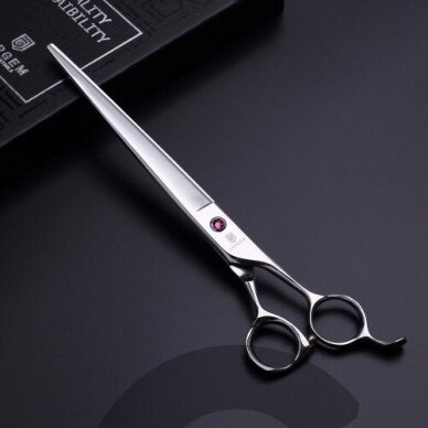 Jargem Straight Scissors – šviesiai rožinės deimantinės tiesios priežiūros žirklės – Dydis: 7,5 colio