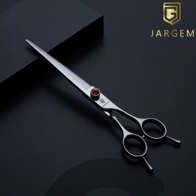 Jargem Straight Scissors - priežiūros žirklės su ilgais ašmenimis, simetriška rankena ir dekoratyviniu varžtu - Dydis: 8 " Jargem Straight Scissors - priežiūros žirklės su ilgais ašmenimis, simetriška rankena ir dekoratyviniu varžtu - Dydis: 8 "