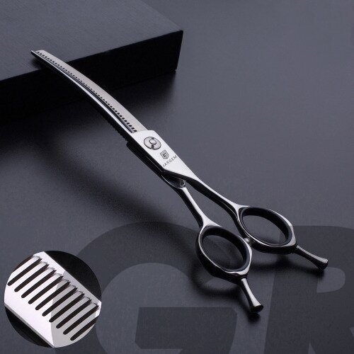 Jargem Curved Thinning 6,5" – profesionalios vienpusės filiravimo žirklės, sulenktos 45 dantukai Jargem Curved Thinning 6,5" – profesionalios vienpusės filiravimo žirklės, sulenktos 45 dantukai