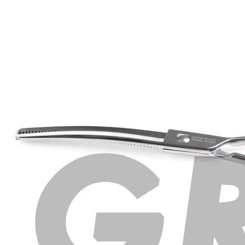 Jargem Curved Thinning 6,5" – profesionalios vienpusės filiravimo žirklės, sulenktos 45 dantukai 1