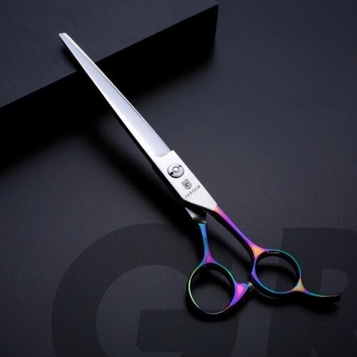 Jargem Multicolor Straight Scissors 7,5" – tiesios priežiūros žirklės su spalvota rankena Jargem Multicolor Straight Scissors 7,5" – tiesios priežiūros žirklės su spalvota rankena