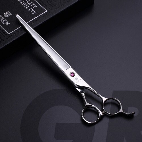 Jargem Straight Scissors – šviesiai rožinės deimantinės tiesios priežiūros žirklės – Dydis: 7,5 colio Jargem Straight Scissors – šviesiai rožinės deimantinės tiesios priežiūros žirklės – Dydis: 7,5 colio