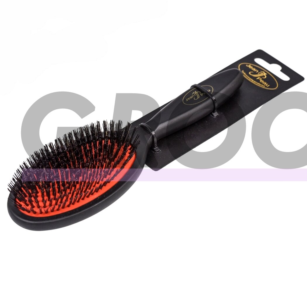 Jean Peau Professional Brush - aukštos kokybės šepetys su natūraliais šernų plaukais, skirtas trumpaplaukėms veislėms - dydis: L Jean Peau Professional Brush - aukštos kokybės šepetys su natūraliais šernų plaukais, skirtas trumpaplaukėms veislėms - dydis: L