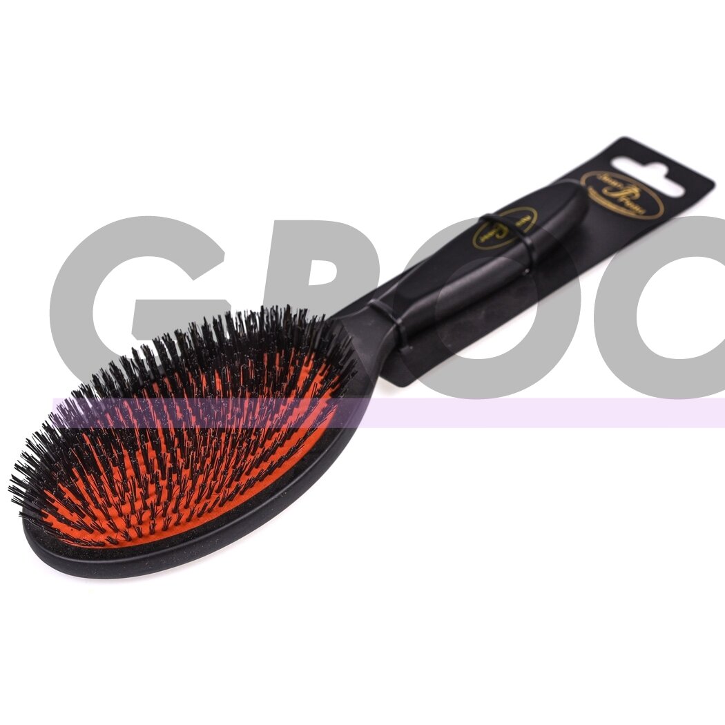 Jean Peau Professional Brush - aukštos kokybės šepetys su natūraliais šernų plaukais, skirtas trumpaplaukėms veislėms - dydis: M Jean Peau Professional Brush - aukštos kokybės šepetys su natūraliais šernų plaukais, skirtas trumpaplaukėms veislėms - dydis: M