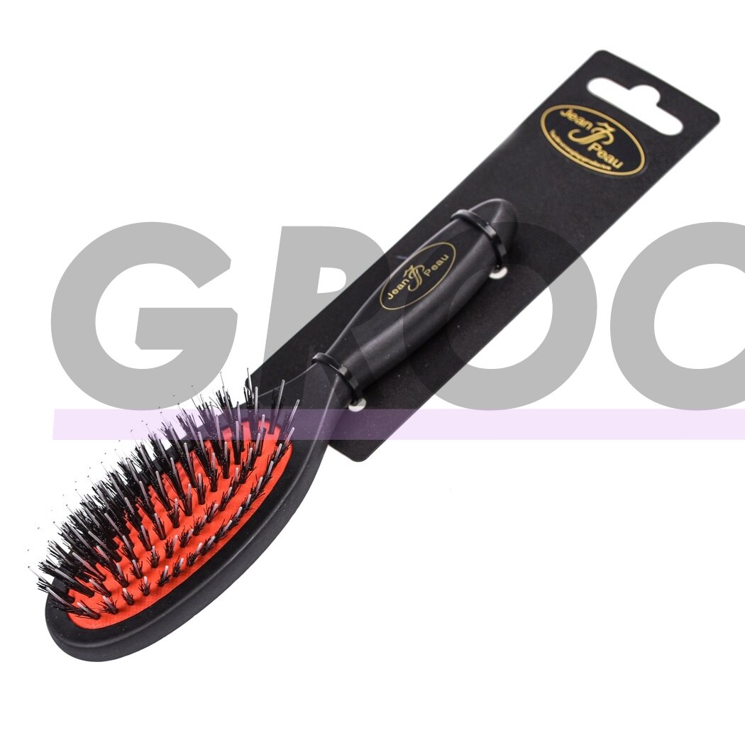 Jean Peau Professional Nylon Brush - Aukštos kokybės šepetys su natūraliais šereliais ir nailonu, skirtas ilgaplaukėms veislėms - Dydis: S Jean Peau Professional Nylon Brush - Aukštos kokybės šepetys su natūraliais šereliais ir nailonu, skirtas ilgaplaukėms veislėms - Dydis: S