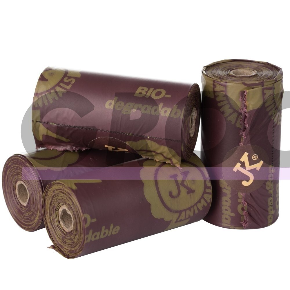 JK Animals BIO-degradable Poop Bags Box - biologiškai suyrantys maišeliai šunų ekskrementams 24 ritinėliai 1