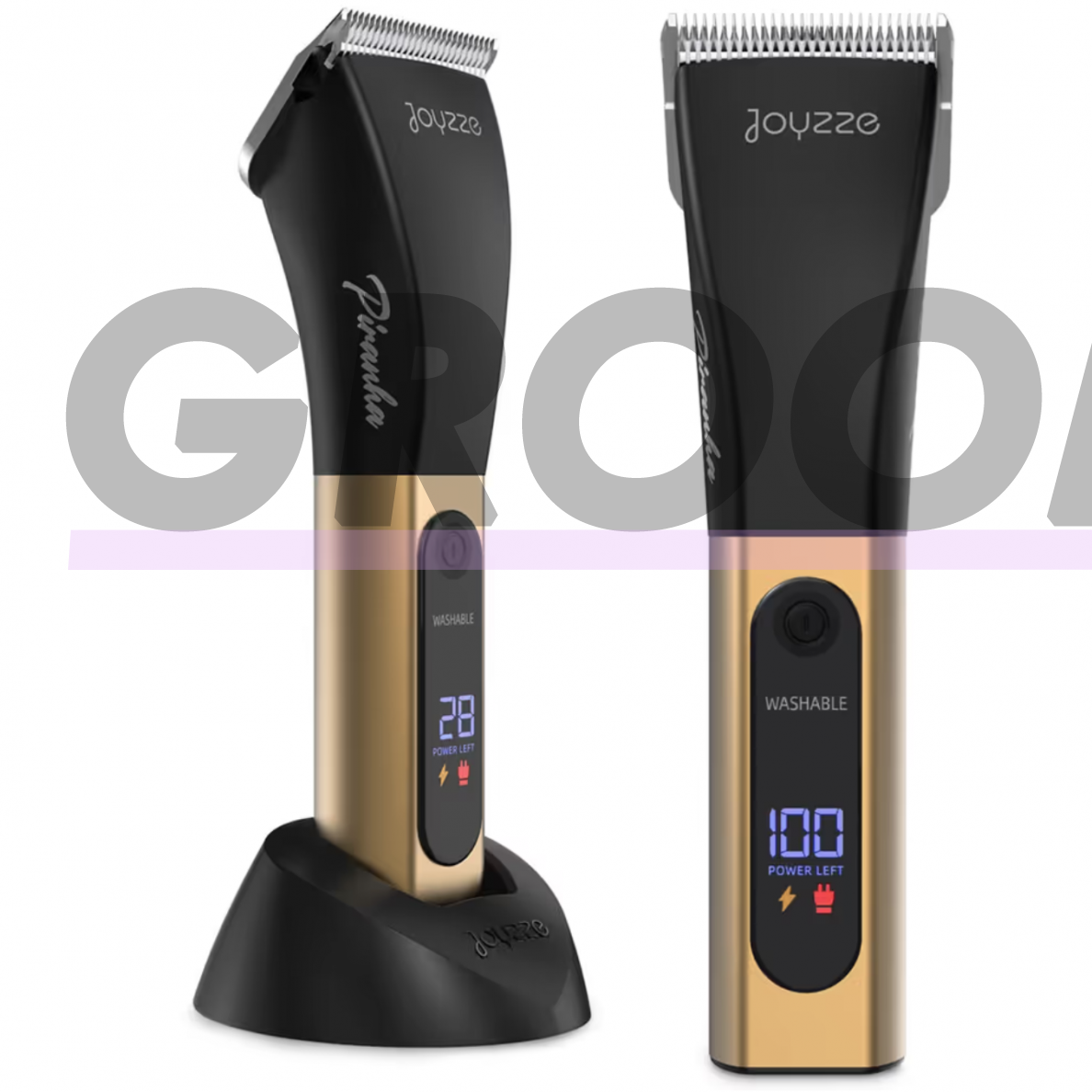 Joyzze Piranha Bundle – belaidė, dviejų greičių gyvūnų kirpimo mašinėlė su 4 peiliukų rinkiniu