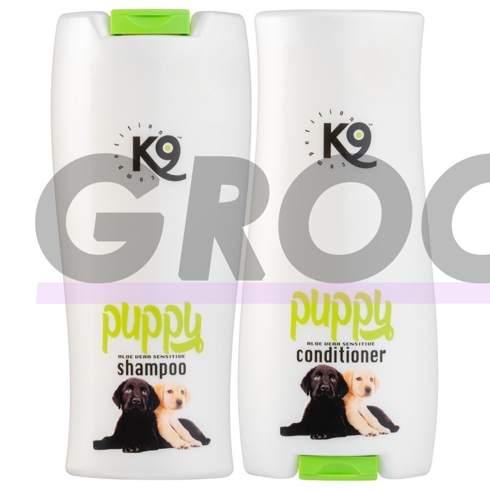 "K9 Puppy Aloe Vera" - kosmetikos rinkinys, kondicionierius ir šampūnas šuniukui, su alaviju po 300ml.