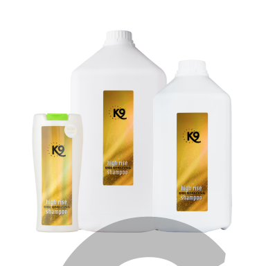 "K9 High Rise Volumizing Shampoo" - švelnus apimties suteikiantis šampūnas šunims ir katėms, koncentratas 1:10