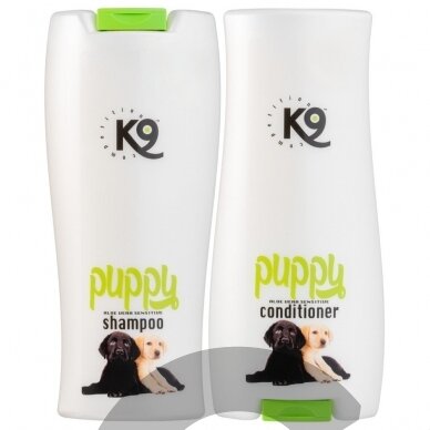 "K9 Puppy Aloe Vera" - kosmetikos rinkinys, kondicionierius ir šampūnas šuniukui, su alaviju po 300ml.