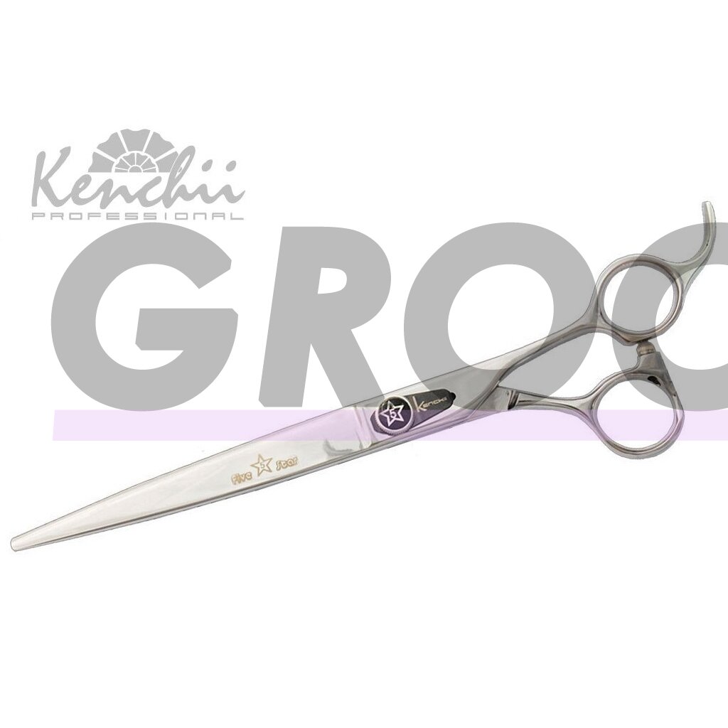 Kenchii Five Star Offset Scissor 7 "- aukščiausios kokybės profesionalios 18 cm tiesios žirklės. Kenchii Five Star Offset Scissor 7 "- aukščiausios kokybės profesionalios 18 cm tiesios žirklės.