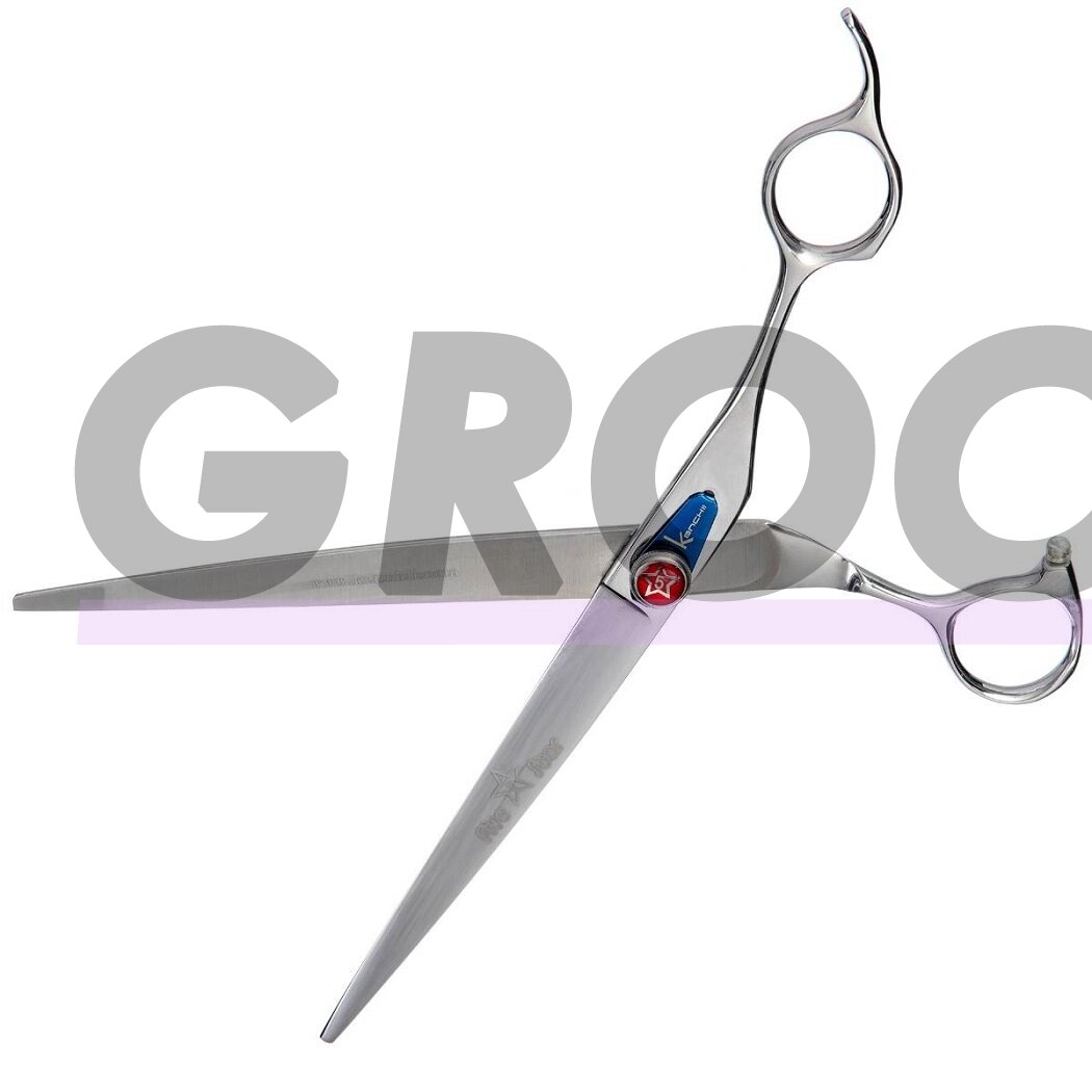Kenchii Five Star Left Offset Scissor 7 "- aukščiausios kokybės profesionalios tiesios žirklės kairiarankiams. 1