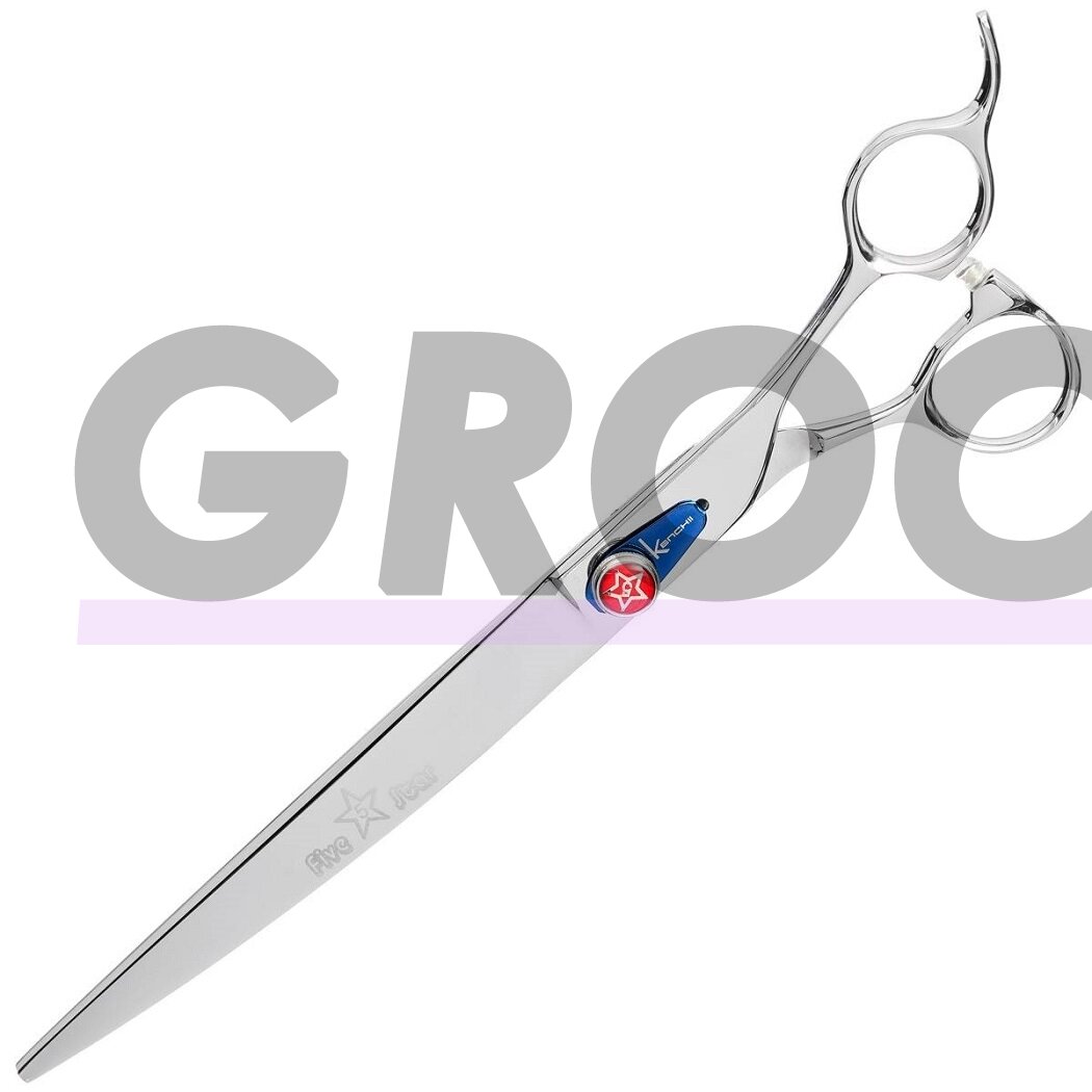 Kenchii Five Star Offset Curved Scissor 9 "- aukščiausios kokybės, profesionalios sulenktos žirklės.
