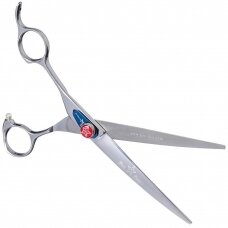 „Kenchii Five Star Left Curved Scissor 7“- aukščiausios kokybės, profesionalios išlenktos žirklės kairiarankiams.
