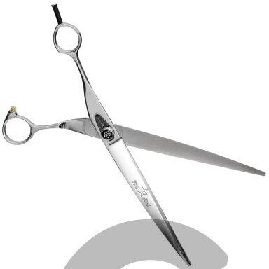 Kenchii Five Star Left Curved Scissor 9 "- aukščiausios kokybės, profesionalios išlenktos žirklės kairiarankiams.