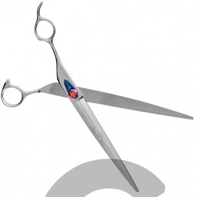 „Kenchii Five Star Offset Scissor Scissor 9“- aukščiausios kokybės profesionalios tiesios žirklės. 1 „Kenchii Five Star Offset Scissor Scissor 9“- aukščiausios kokybės profesionalios tiesios žirklės. 1