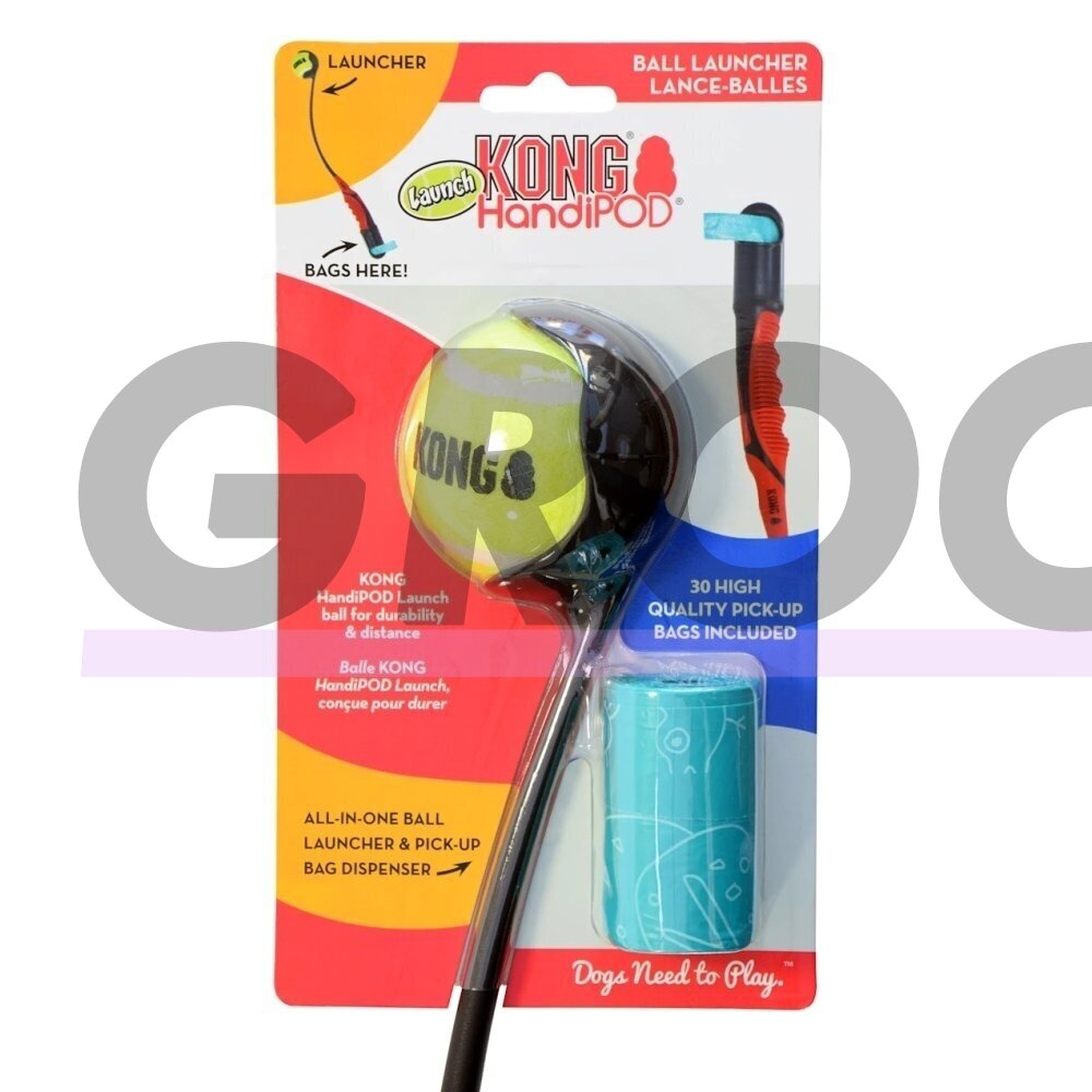 KONG HandiPOD Ball Launcher - šunų kamuoliukų paleidimo įrenginys su dėklu šunų ekskrementų maišeliams 2 KONG HandiPOD Ball Launcher - šunų kamuoliukų paleidimo įrenginys su dėklu šunų ekskrementų maišeliams 2