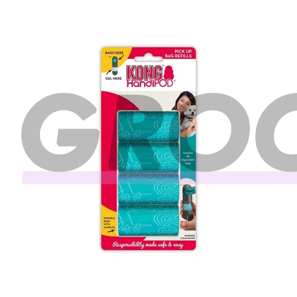 KONG HandiPOD Pick Up Bag Refills 4x15 vnt. - suyrantys šunų ekskrementų maišeliai 1