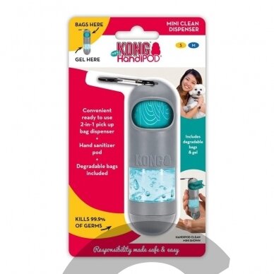 KONG Mini HandiPOD Clean Dispenser - nedidelis dėklas šuns ekskrementų maišeliams su dezinfekuojančiu skysčiu 2 KONG Mini HandiPOD Clean Dispenser - nedidelis dėklas šuns ekskrementų maišeliams su dezinfekuojančiu skysčiu 2