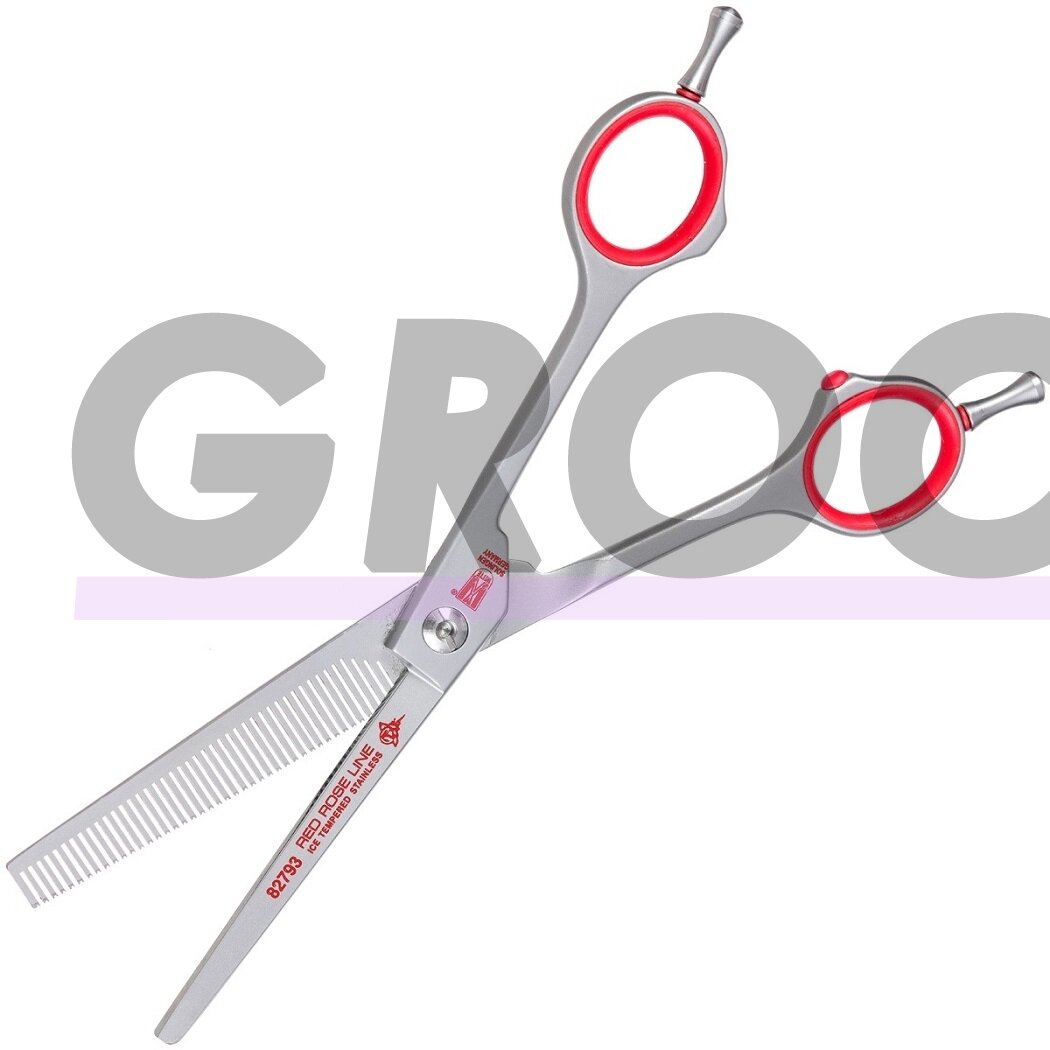 KR Witte Red Rose Line 6,5" - vienpusės filiravimo žirklės, 46 dantukai 1