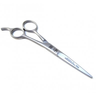 KR Witte Professional Scissors P650 - tiesios žirklės su kabliuku ir vienpusiu mikro pjūviu 6".