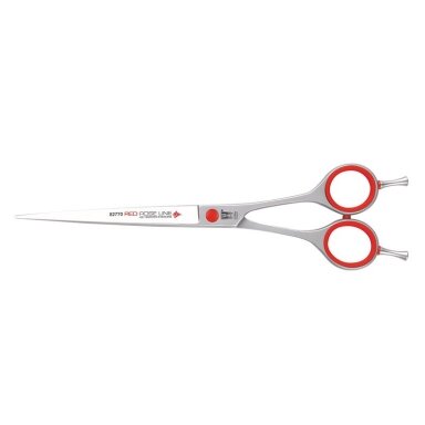 KR Witte Red Rose Line - tiesios žirklės su kabliuku ir mikro pjūviu 7".