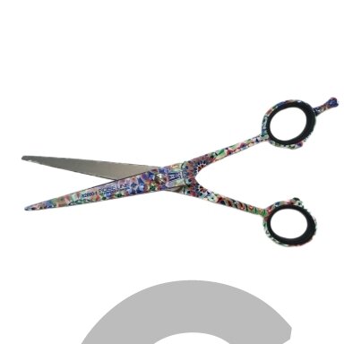 KR Witte Rose Line Mosaik 6 "- tiesios žirklės su spalvotu raštu.