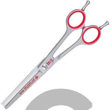KR Witte Red Rose Line 6,5" - vienpusės filiravimo žirklės, 46 dantukai KR Witte Red Rose Line 6,5" - vienpusės filiravimo žirklės, 46 dantukai