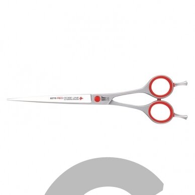 KR Witte Red Rose Line - tiesios žirklės su kabliuku ir mikro pjūviu 7". KR Witte Red Rose Line - tiesios žirklės su kabliuku ir mikro pjūviu 7".