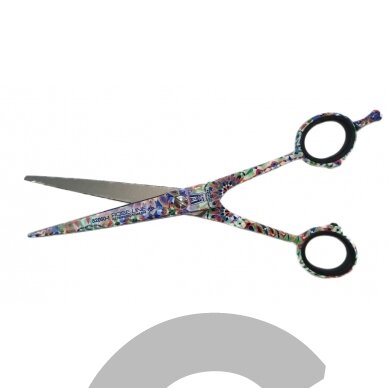 KR Witte Rose Line Mosaik 6 "- tiesios žirklės su spalvotu raštu. KR Witte Rose Line Mosaik 6 "- tiesios žirklės su spalvotu raštu.