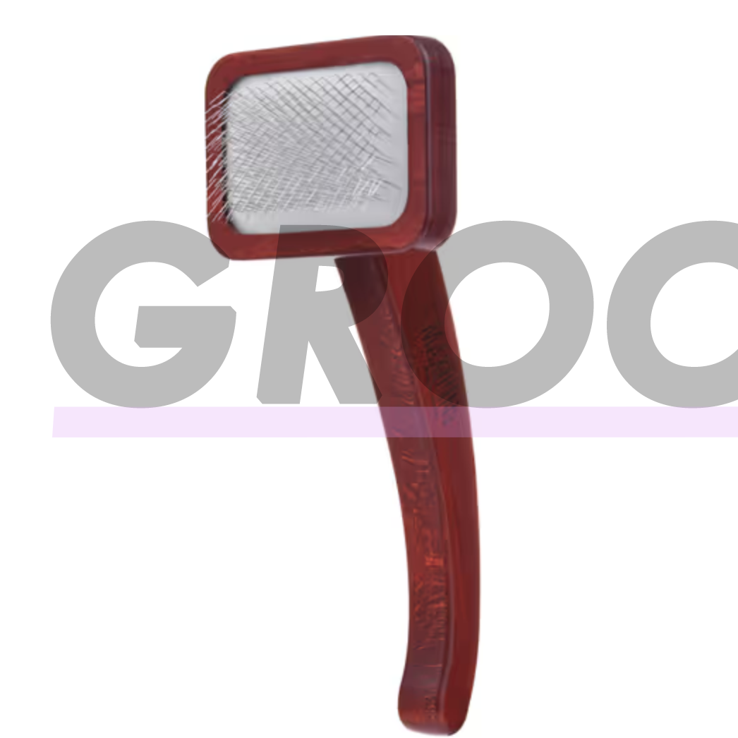 Maxi-Pin Slicker Brush Small - маленькая, прочная щетка для пуделей с удобной ручкой, изготовленная из букового дерева 4