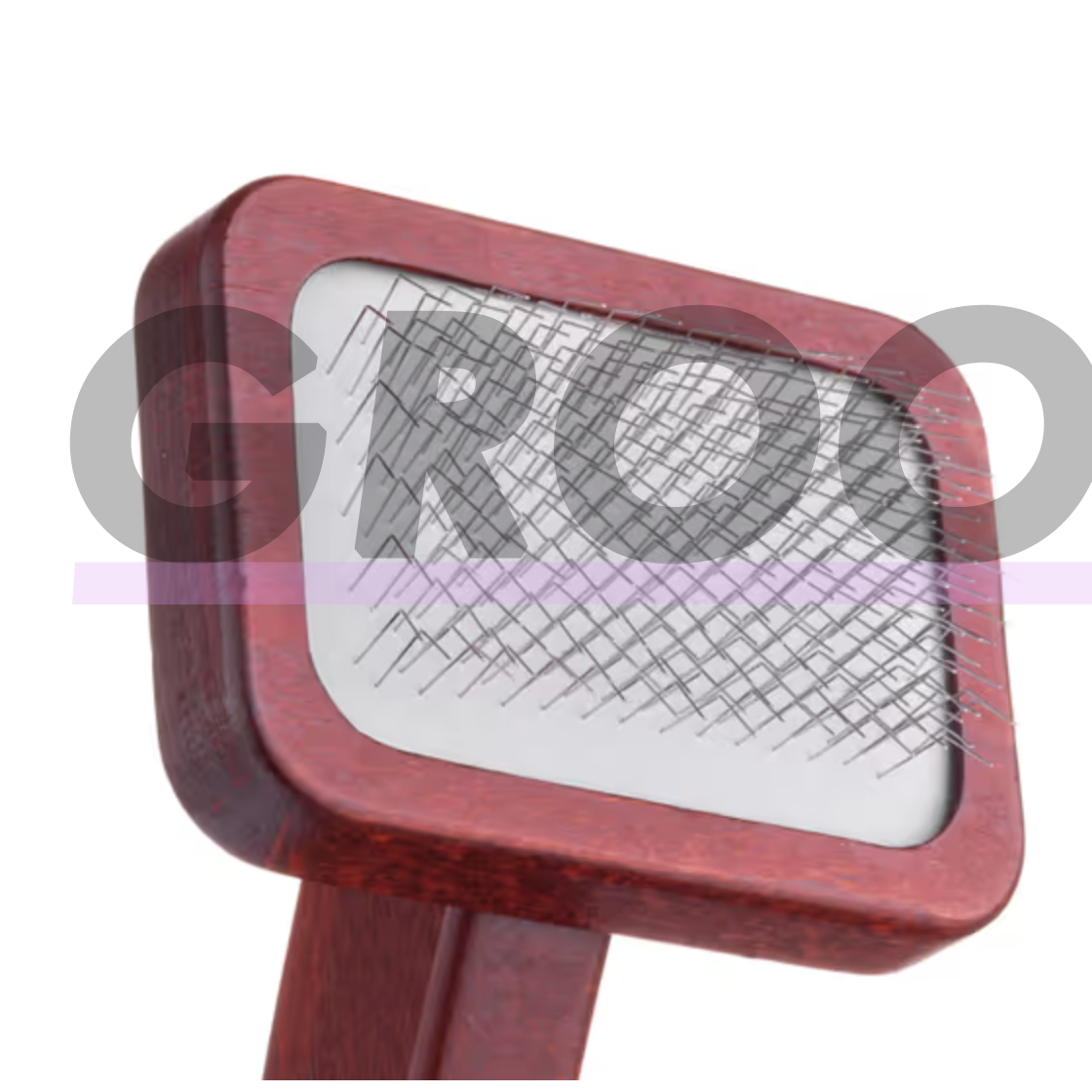 Maxi-Pin Slicker Brush Small - маленькая, прочная щетка для пуделей с удобной ручкой, изготовленная из букового дерева 3