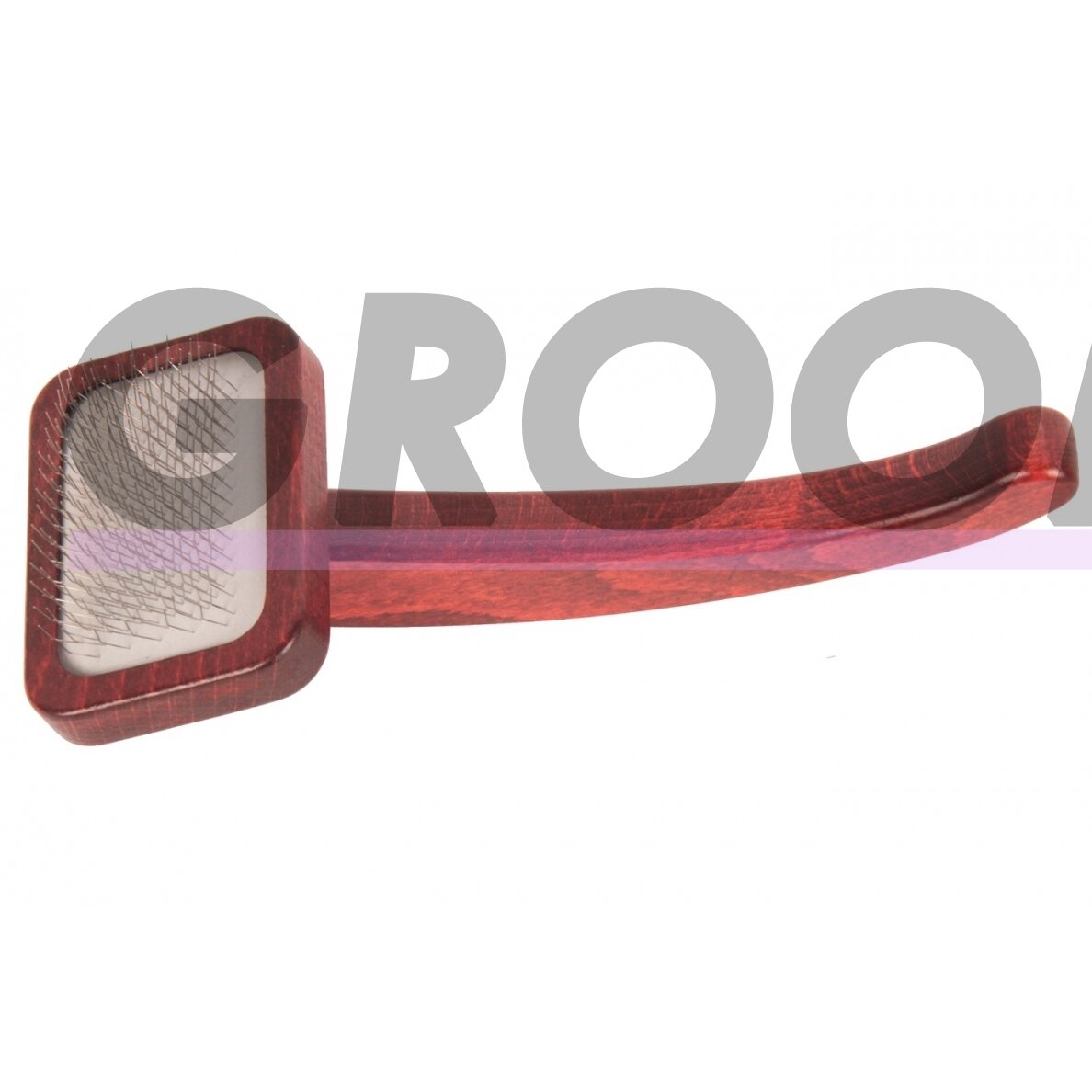 Maxi-Pin Slicker Brush Small - маленькая, прочная щетка для пуделей с удобной ручкой, изготовленная из букового дерева 2